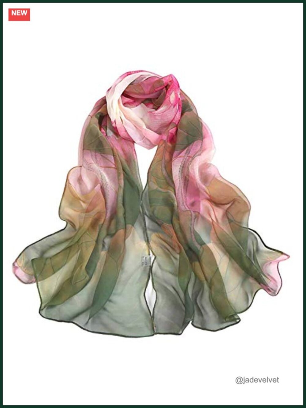 Floral Print Lightweight Scarf Shawl Wrap Women Silk Feeling Polyester